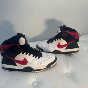 Nike Air Flight High Top White Black Red Leather Men's Sneakers